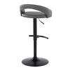 Grotto - Upholstered Adjustable Barstool - Black Metal Base