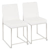 Fuji - High Back Dining Chair - Velvet Seat And Stainless Steel (Set of 2)