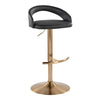 Grotto - Upholstered Adjustable Barstool - Gold Metal Base