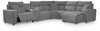 Modmax II 6-Piece Power Reclining Sectional with Chaise and Console - Salt and Pepper