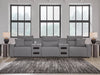 Modmax II 5-Piece Power Reclining Sectional with Audio Consoles - Salt and Pepper