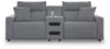 Modmax II 3-Piece Power Reclining Sectional with Audio Console - Salt and Pepper