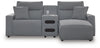 Modmax II 3-Piece Power Reclining Sectional with Chaise and Audio Console - Salt and Pepper