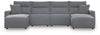 Modmax II 4-Piece Reclining Sectional with Double Chaise - Salt and Pepper