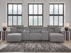 Modmax II 5-Piece Power Reclining Sectional with Chaise and Consoles - Salt and Pepper