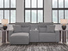 Modmax II 3-Piece Power Reclining Sectional with Chaise and Console - Salt and Pepper