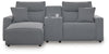 Modmax II 3-Piece Power Reclining Sectional with Chaise and Console - Salt and Pepper