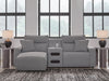 Modmax II 3-Piece Power Reclining Sectional with Chaise and Audio Console - Salt and Pepper (65906S18)
