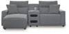 Modmax II 3-Piece Power Reclining Sectional with Chaise and Audio Console - Salt and Pepper (65906S18)