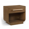 Sorell 28 inch Rattan Handle And Solid Wood Nightstand — Brown