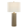 Huit - 26" Metal Table Lamp (Set of 2) - Antique Brass And White Linen