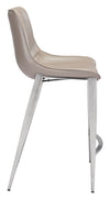 Magnus Counter Stool Brown & Silver — Set of 2