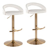 Grotto - Upholstered Adjustable Barstool - Gold Metal Base