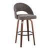 Renee - Upholstered Fixed-Height Barstool (Set of 2) - Walnut Wood Base