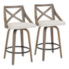 Charlotte - Farmhouse Counter Stool (Set of 2) - Light Gray Wood, Black Footrest