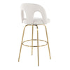 Ava - Upholstered Fixed-Height Barstool (Set of 2) - Gold Base