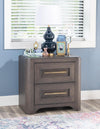 Lancia - 2 Drawer Nightstand - Charred Oak