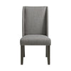 Everdeen - Side Chair With Gray Fabric and Nail Heads (Set of 2) - Charcoal