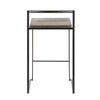 Fuji - Stackable Counter Stool With Cushion - Black Metal