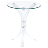 Laning - Round Glass Top Acrylic Side Table - Clear