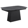 Potero - Faux Marble Extension Leaf Dining Table - Black