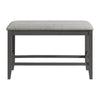 Seneca - Counter Bench Without Back And With Gray Fabric - Gray