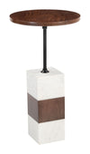 Stuk - Side Table - Brown & White