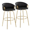 Claire - 30" Fixed-Height Barstool (Set of 2) - Gold Base