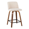 Toriano - 24" Fixed-Height Counter Stool (Set of 2) - Cream Noise And Dark Brown