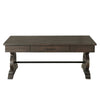 Stone - Coffee Table With PU Base - Dark Walnut