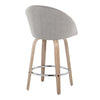 Matisse - 26" Highback Fixed-Height Counter Stool With Swivel And Round Chrome Metal Footrest (Set of 2) - Light Gray Wood