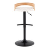 Grotto - Adjustable Barstool - Black Metal, Zebra Wood