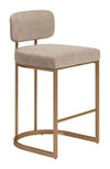 Velar Counter Stool Beige & Bronze — Set of 2