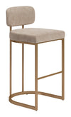 Velar Barstool Beige & Bronze — Set of 2