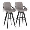 Cosmo - Fixed-Height Barstool (Set of 2) - Black Wood Base, Black Footrest