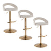 Grotto - Upholstered Adjustable Barstool - Gold Metal Base