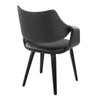 Curvo - High Back Upholstered Chair (Set of 2) - Black Wood Legs