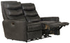 Bosa - Leather Power Reclining Loveseat - Charcoal