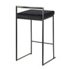 Fuji - Stackable Counter Stool With Cushion - Black Metal