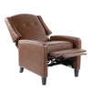 Stanley - Recliner - Black Wood, Brown Faux Leather