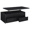 Knapp - Lift Top Cocktail Coffee Table With Dual Drawers - Black