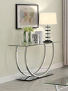 Danville U-shaped Glass Top Entryway Console Table Chrome — product view 2
