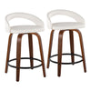 Grotto - 31" Upholstered Fixed-Height Counter Stool (Set of 2) - Walnut Wood Base