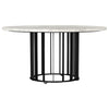 Haven Round Genuine White Marble Top Coffee Table Black — product view 1