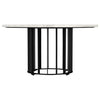 Haven Round Genuine White Marble Top Coffee Table Black — product view 3