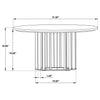 Haven Round Genuine White Marble Top Coffee Table Black — product view 7