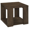 Pavone Transitional Square End Table with Lower Shelf Dark Rustic Mango — product view 1