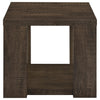 Pavone Transitional Square End Table with Lower Shelf Dark Rustic Mango — product view 3