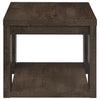 Pavone Transitional Square End Table with Lower Shelf Dark Rustic Mango — product view 5