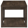 Pavone Transitional Square End Table with Lower Shelf Dark Rustic Mango — product view 6